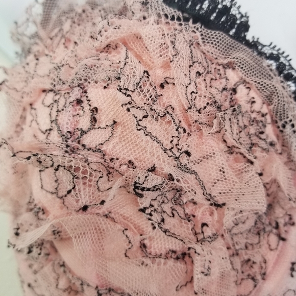 Cacique pink black mesh bustier corset coquette romantic pretty - Picture 5 of 10